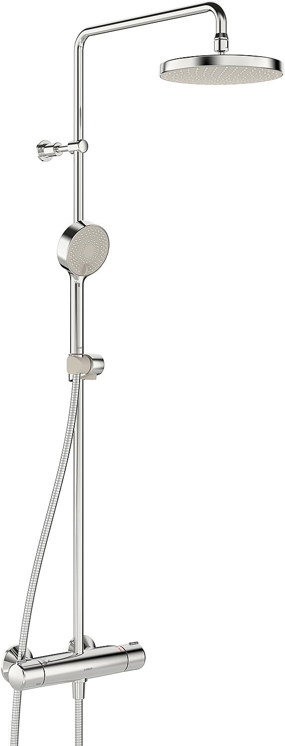 Système de douche Hansa Hansamicra : douchette, pommeau de douche Ø 200 mm et thermostat, chromé