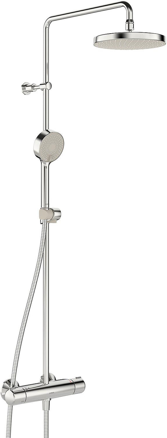Hansa Hansamicra shower system: hand shower, overhead shower Ø 200 mm and thermostat, chrome