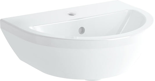 Lavabo VitrA Integra 450 x 360 mm, blanc, avec trop-plein, 1 trou de robinetterie au centre, forme ronde