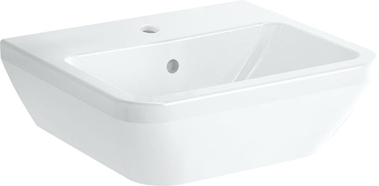 Lavabo VitrA Integra 450 x 400 mm, blanc, avec trop-plein, 1 trou de robinetterie au centre, forme rectangulaire