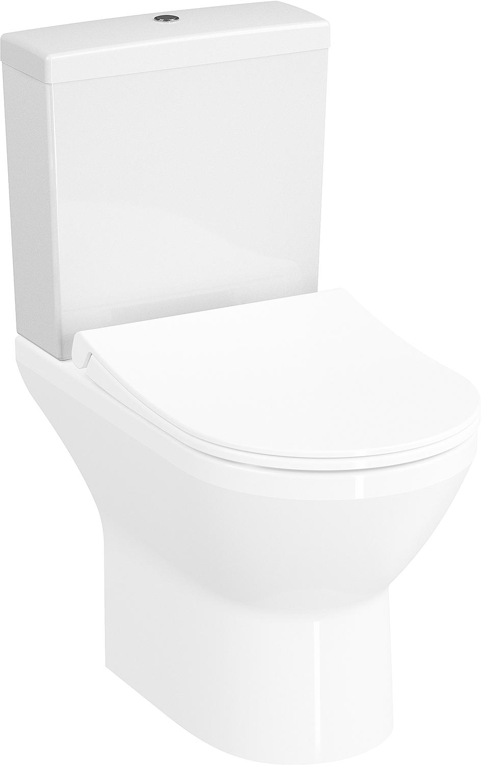 Réservoir de chasse d'eau en céramique apparente VitrA, blanc, double chasse, L x H x P : 390 x 385 x 135 mm