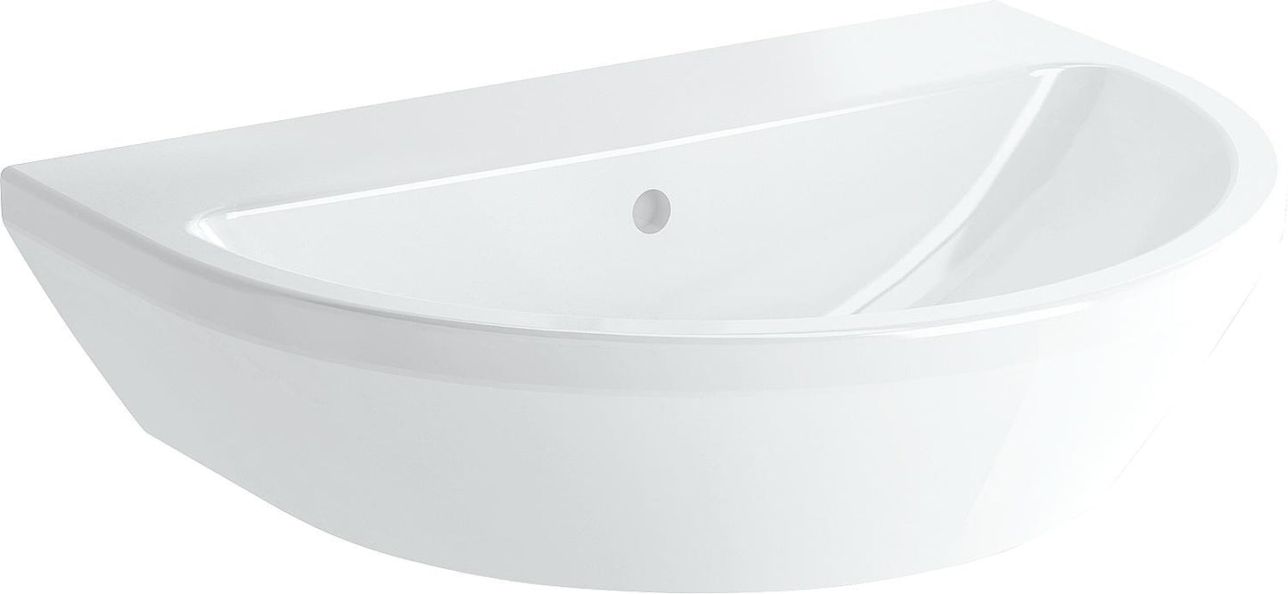 VitrA Integra round washbasin 650x490mm, white, with overflow and 1 tap hole in the center