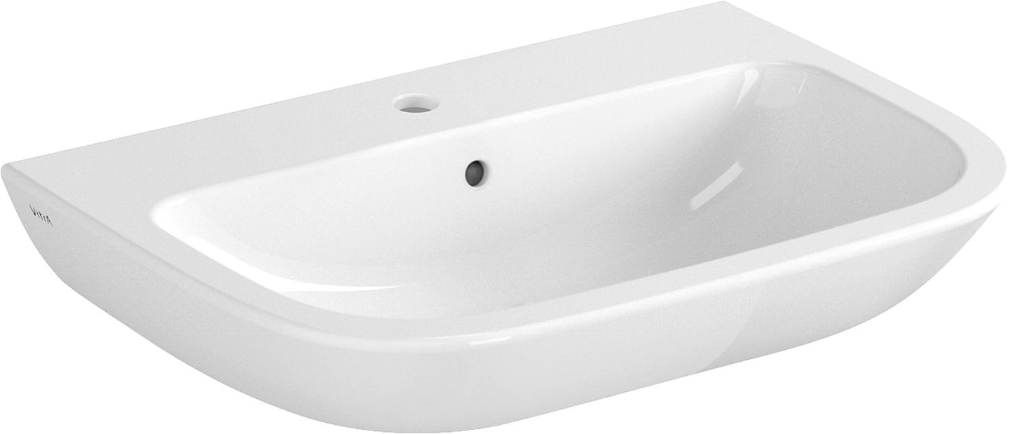 VitrA S20 washbasin, 650x470mm, white, with overflow and 1 tap hole in the center