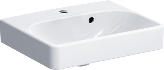Lavabo carré blanc Geberit Smyle, dimensions L x H x P : 450 x 160 x 360 mm