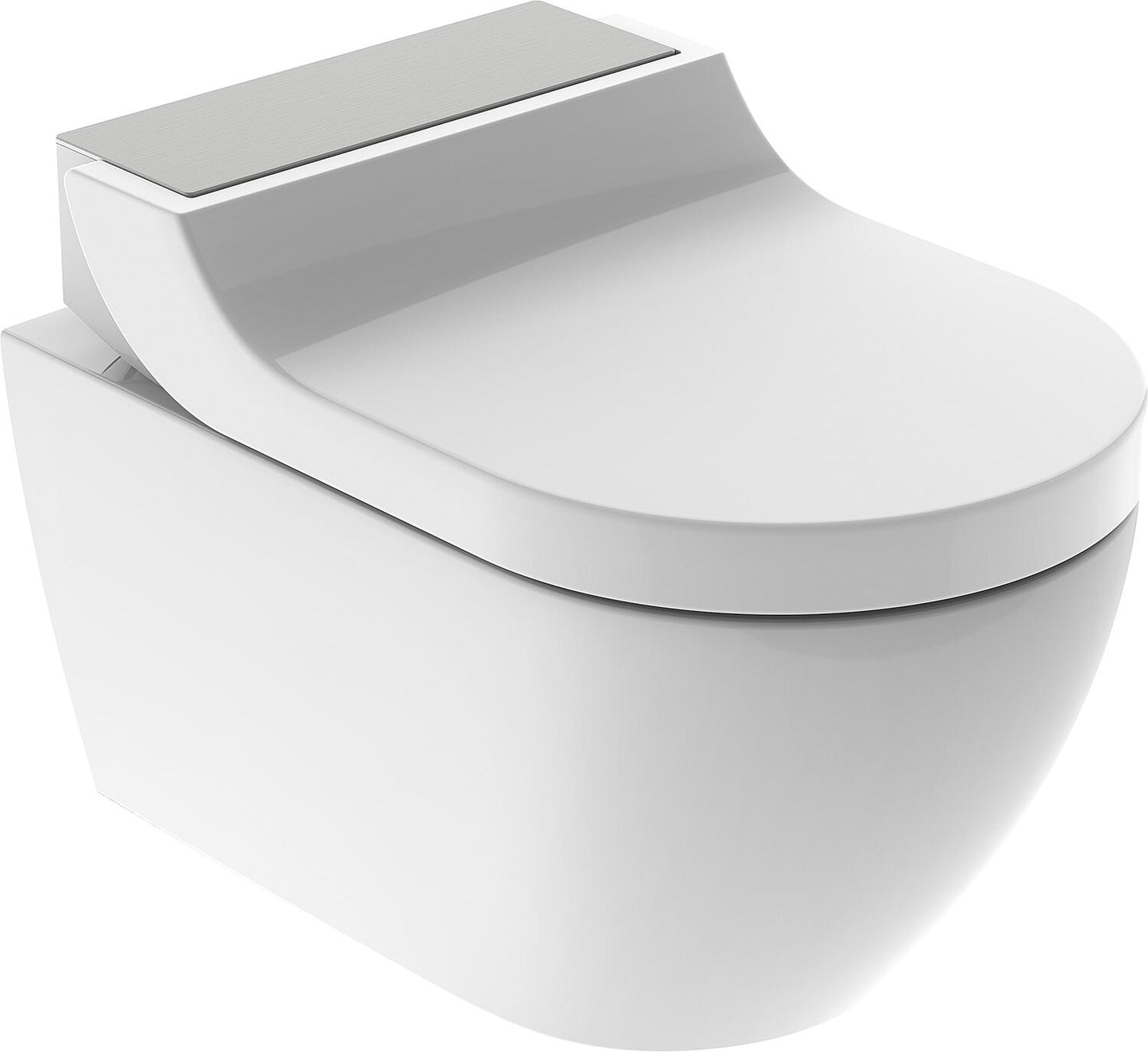Geberit AquaClean Tuma Comfort shower toilet, brushed stainless steel