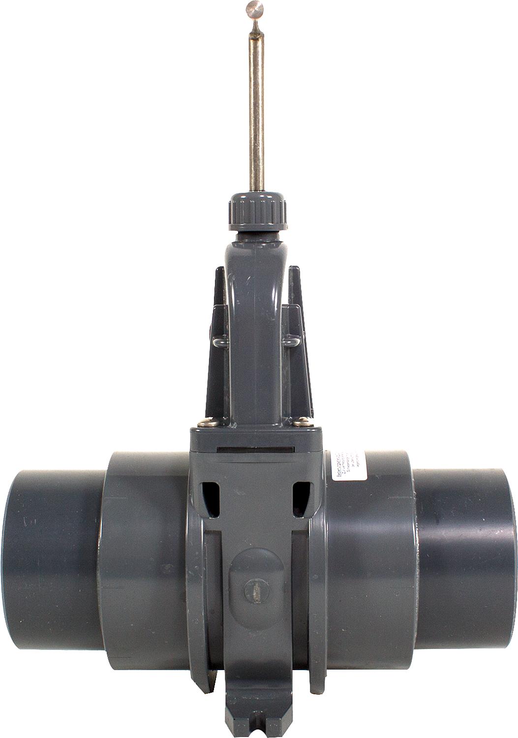 PVC inlet valve with 2 pipe connections DN100