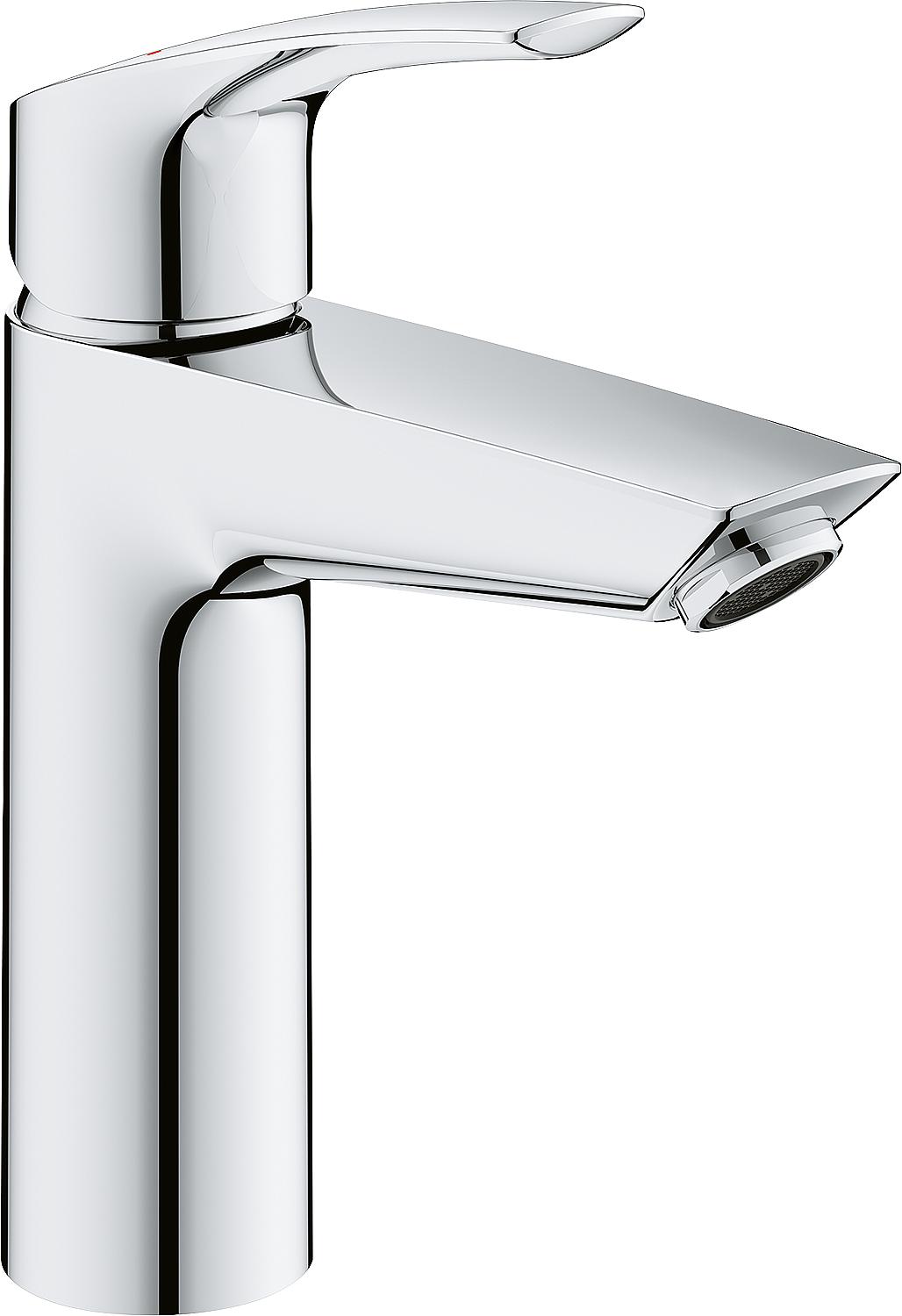Grohe Eurosmart M-Size basin mixer with waste fitting, projection 121 mm, matte black