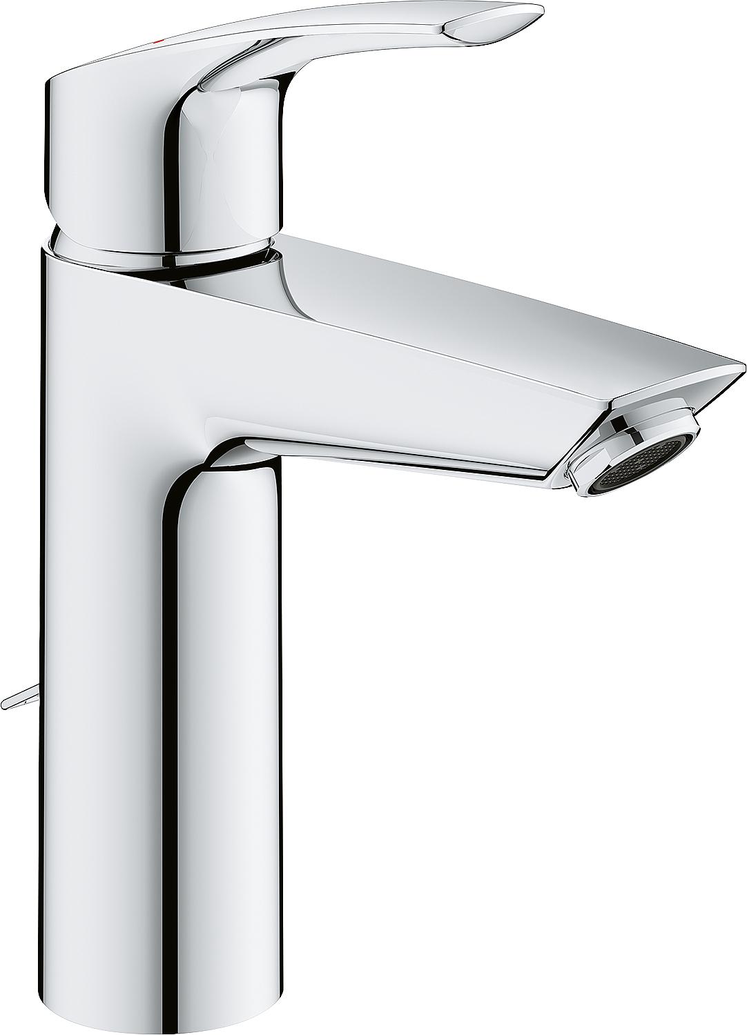Grohe Eurosmart M-Size basin mixer with waste fitting, projection 121 mm, matte black