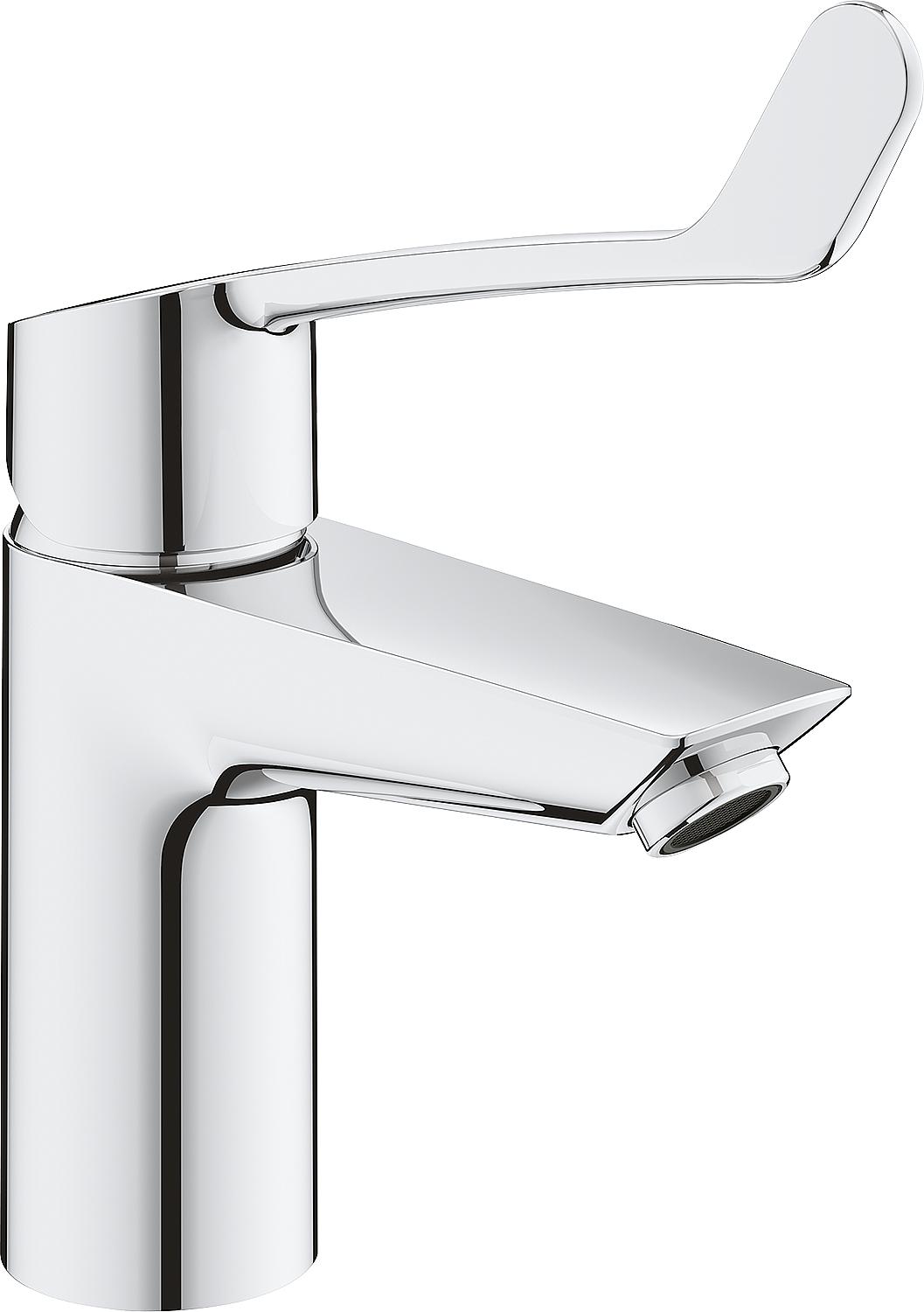 Grohe Eurosmart S-Size single-lever mixer tap, chrome with thermal scald protection and long lever