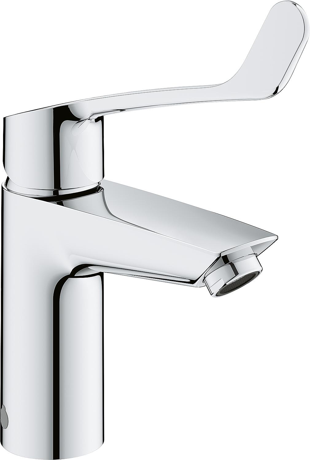 Grohe Eurosmart S-Size single-lever mixer tap, chrome with thermal scald protection and long lever