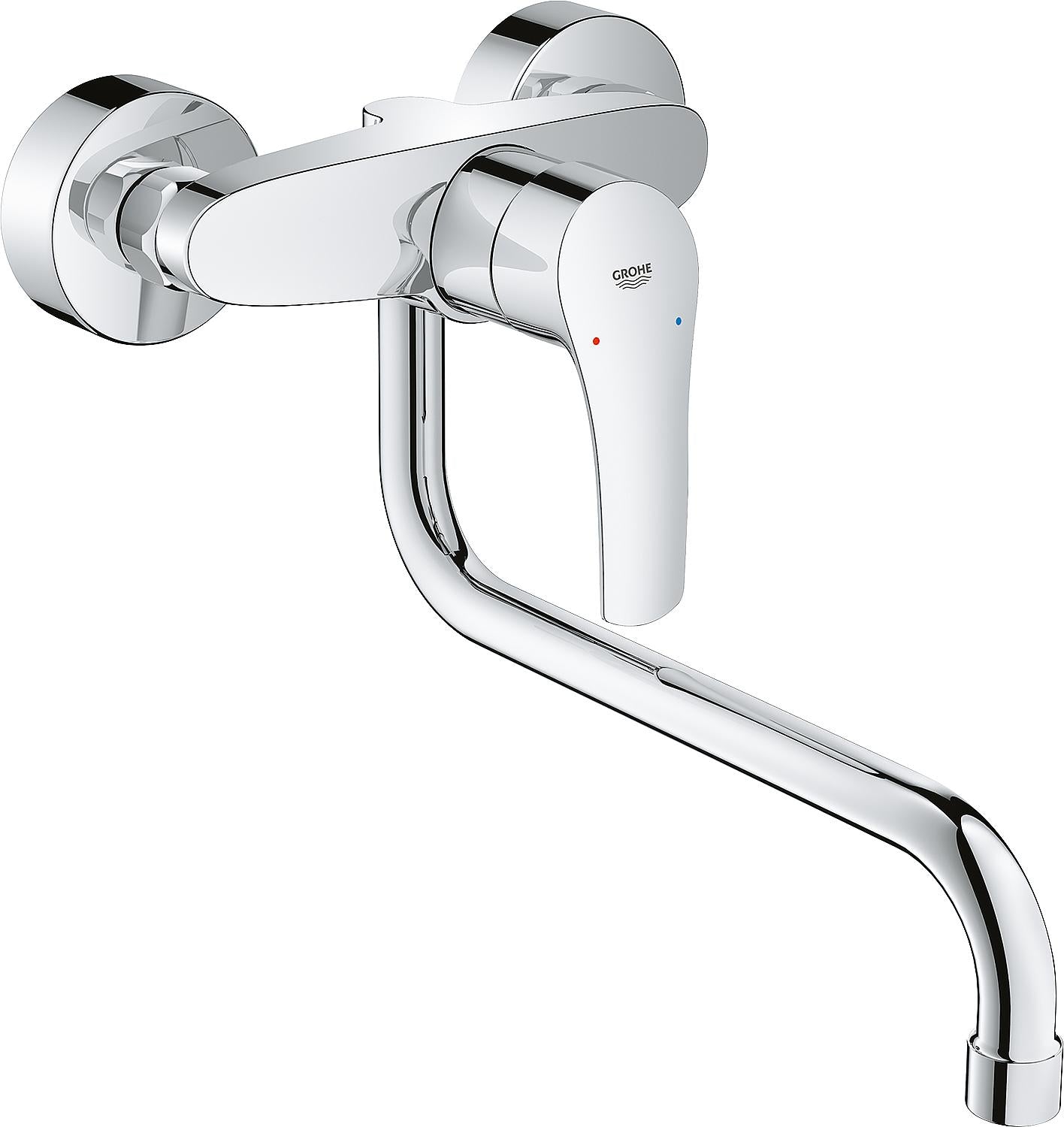 Grohe Eurosmart wall-mounted kitchen mixer with swivel spout, 150 mm projection, chrome