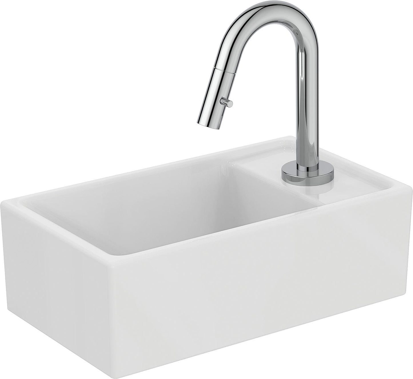 Hand basin package Ideal Standard Eurovit + Idealstream stand-alone tap WxHxD: 370x120x210 mm Shelf on the left