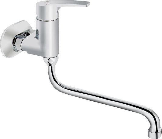 Wand-Spültischmischer Heinrichschulte Alpha 350 Schwenkauslauf Ausladung 330 mm chrom