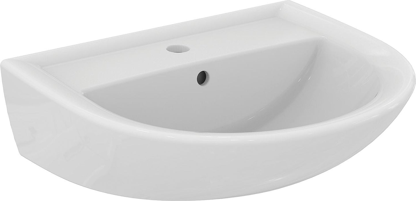 Ideal Standard Eurovit washbasin, WxHxD: 650x160x495 mm, ceramic, white