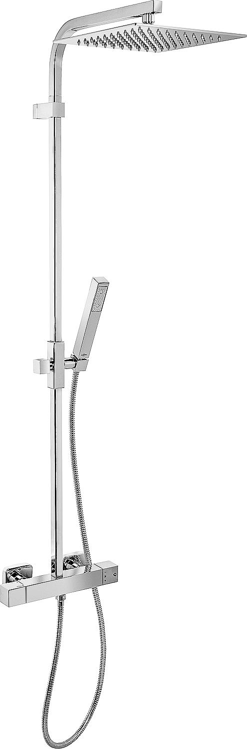 Brause-System Karasu Handbrause, Kopfbrause 250x250 mm und Thermostat chrom