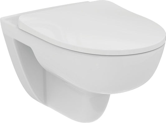 Wall-hung, deep-flush toilet Ideal Standard i.Life round WxHxD: 360x330x540 mm rimless ceramic white