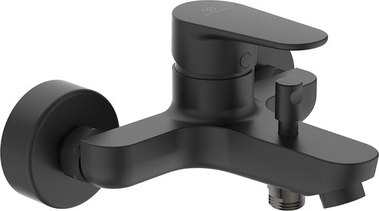 Ideal Standard Cerafine O surface-mounted bath mixer, 158 mm projection, matt black