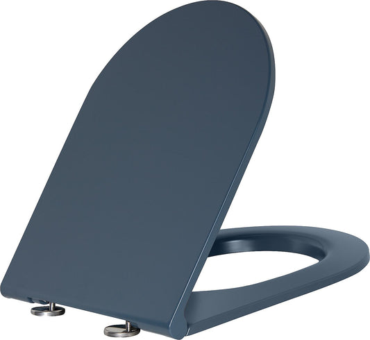 Elanda toilet seat with soft-close mechanism, made of duroplast, Blue Royal matt