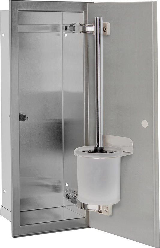 Stainless steel WC container, 450 mm high, 1 tileable door, right-hand opening