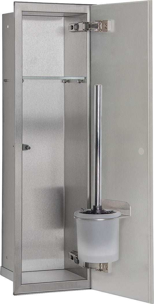 Stainless steel WC container, 600 mm high, 1 tileable door, right-hand side