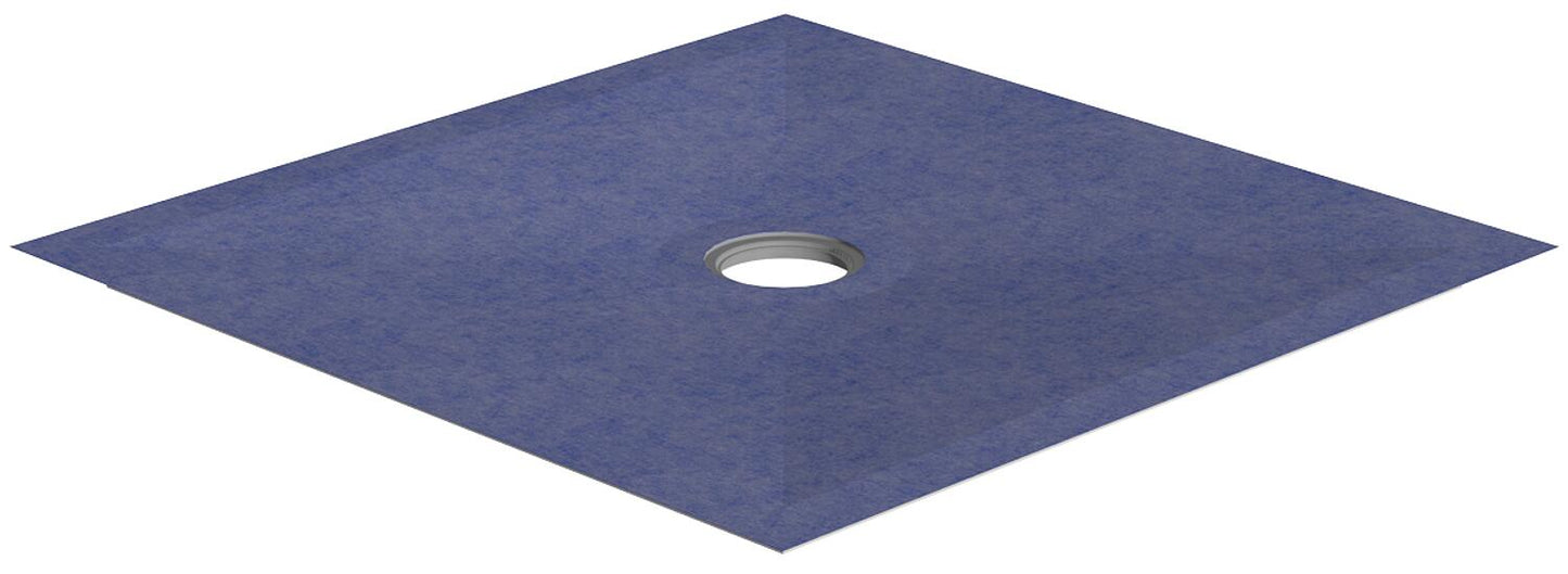 Schedel floor-level shower element Plan 1400x900x40mm, incl. sealing sleeve, without drain, drain hole in the center