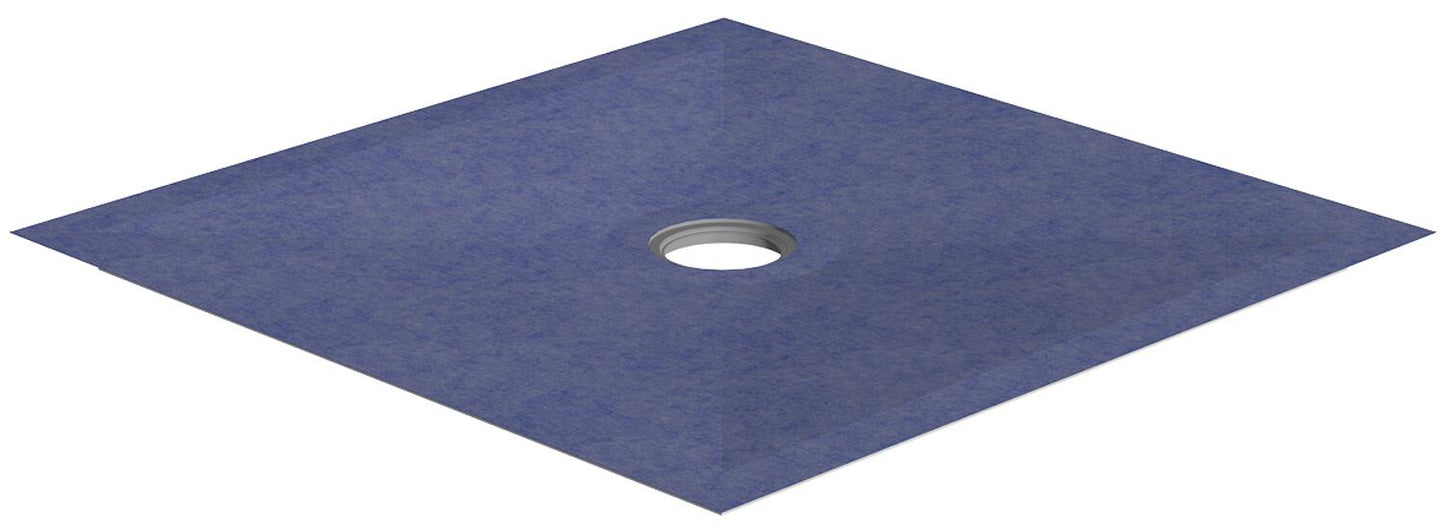 Schedel floor-level shower element Plan 1400x900x40mm, incl. sealing sleeve, without drain, drain hole in the center