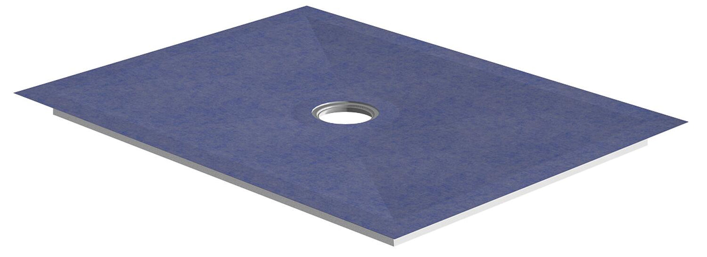 Schedel floor-level shower element Plan 1400x900x40mm, incl. sealing sleeve, without drain, drain hole in the center