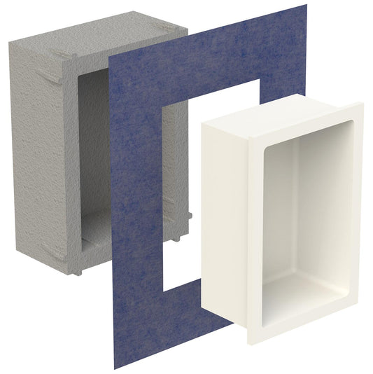 Schedel Nischeneinsatz Soft mit Rahmen 15mm, weiss, 600x300x120mm, inkl. Dichtmanschette und Unterputz-Grundkörper