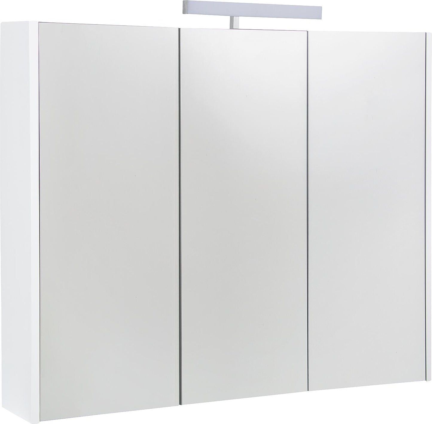 Armoire à miroir Akira avec éclairage LED, 3 portes, blanc brillant, 900 x 700 x 155 mm