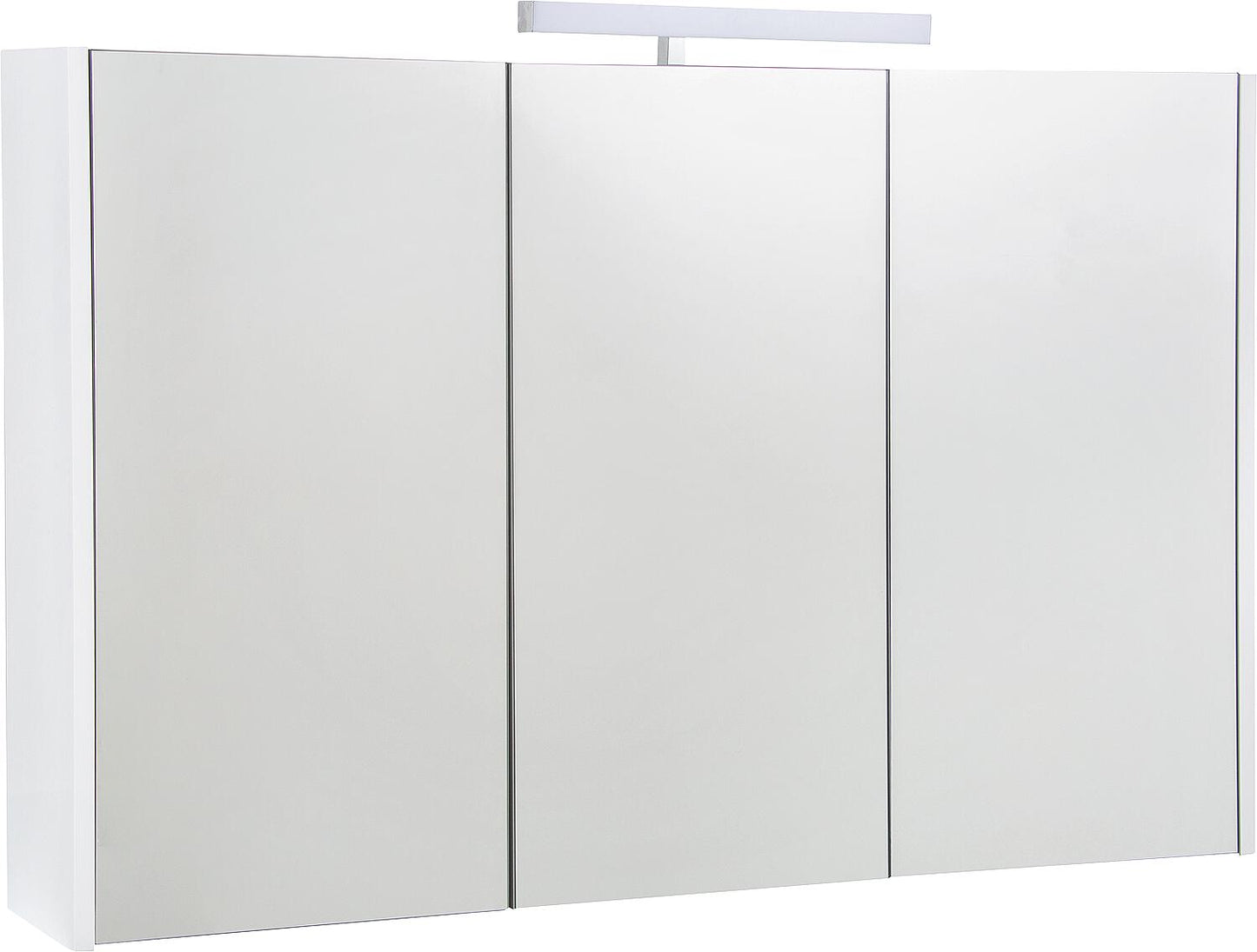 Akira mirror cabinet with LED lighting, 3 doors, white high gloss, 1200x700x155mm