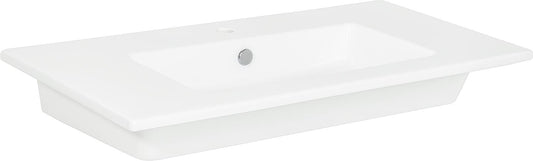 Waschtisch Lipuda BxHxT: 610x150x460 mm 1 Hahnloch Keramik weiss