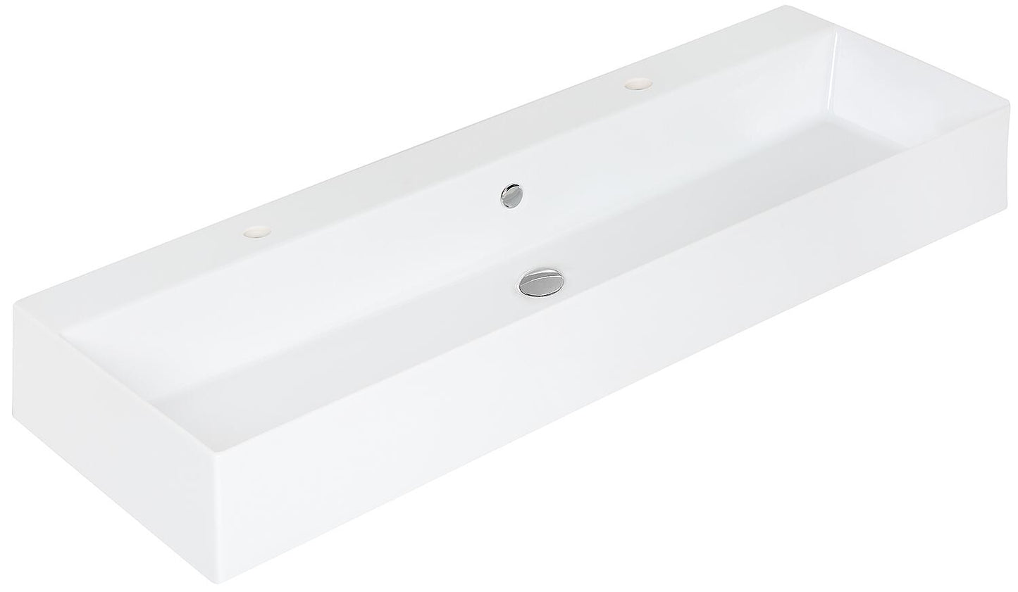 Waschtisch Elayla BxHxT: 910x130x460 mm ohne Hahnloch mit Überlauf Keramik weiss