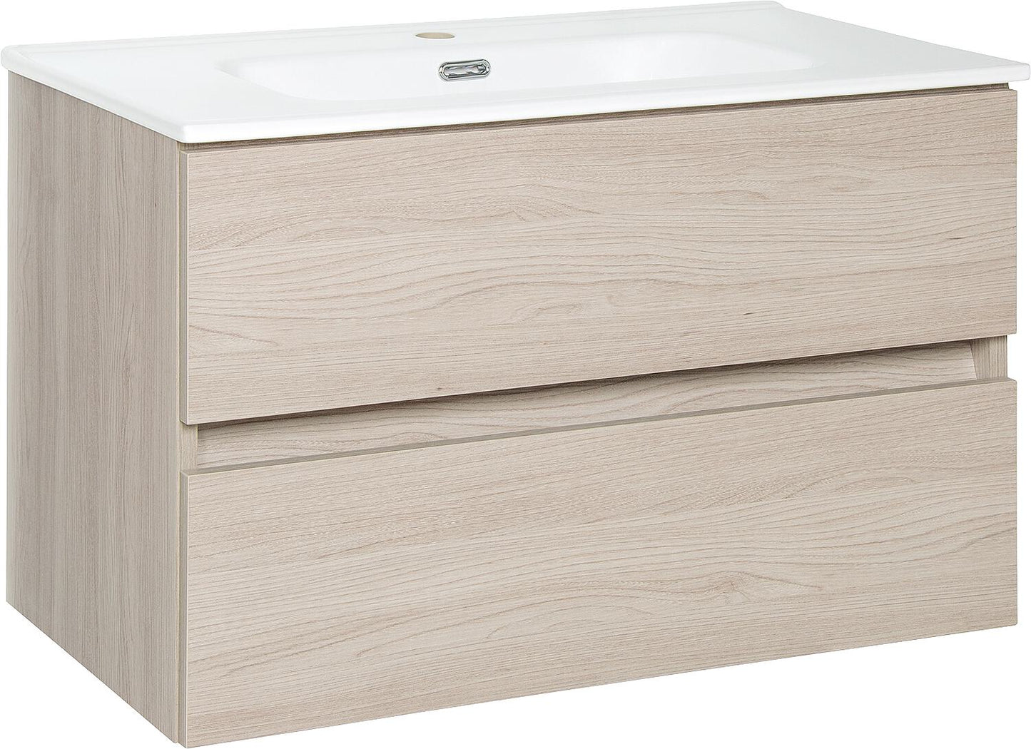 WTU+Ceramic washbasin Kora, Nabucco oak, 2 drawers, 805x516x470mm
