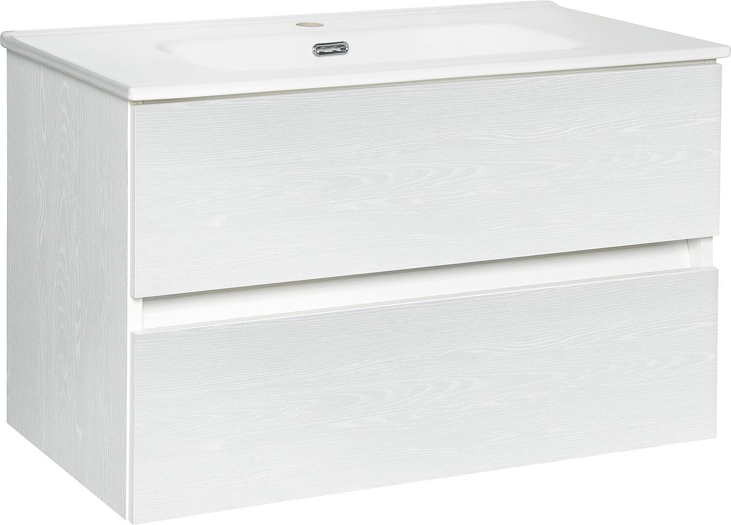 WTU+Lavabo en céramique Kora, chêne Nabucco, 2 tiroirs, 805x516x470mm