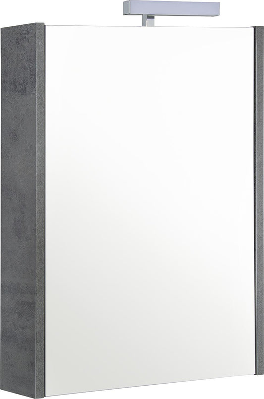 Akira mirror cabinet with LED light, cement, 515x700x155mm