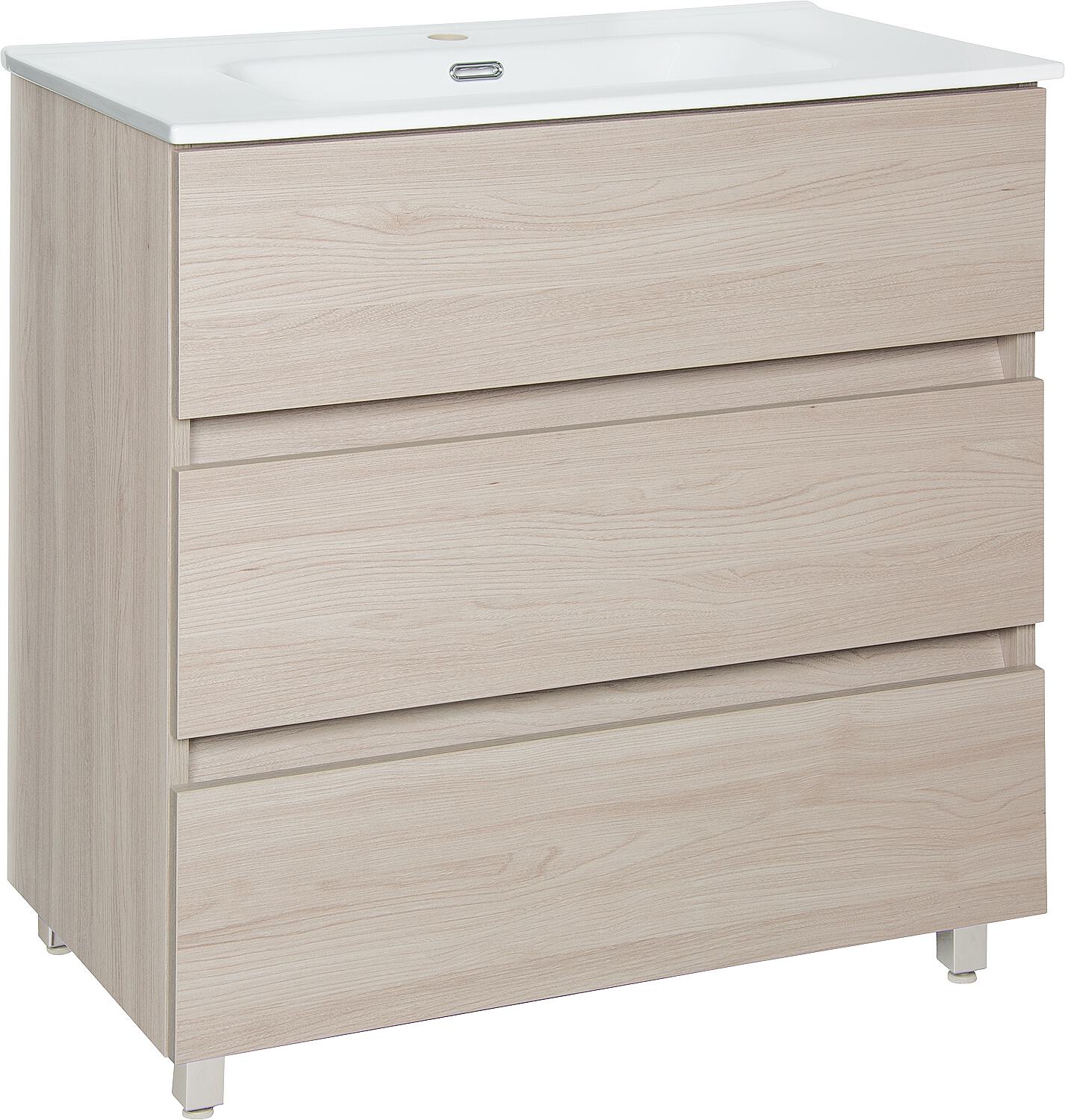 WTU+Keramik-WT KORA XL, Chateau Eiche, 3 Auszüge,805x845x470mm