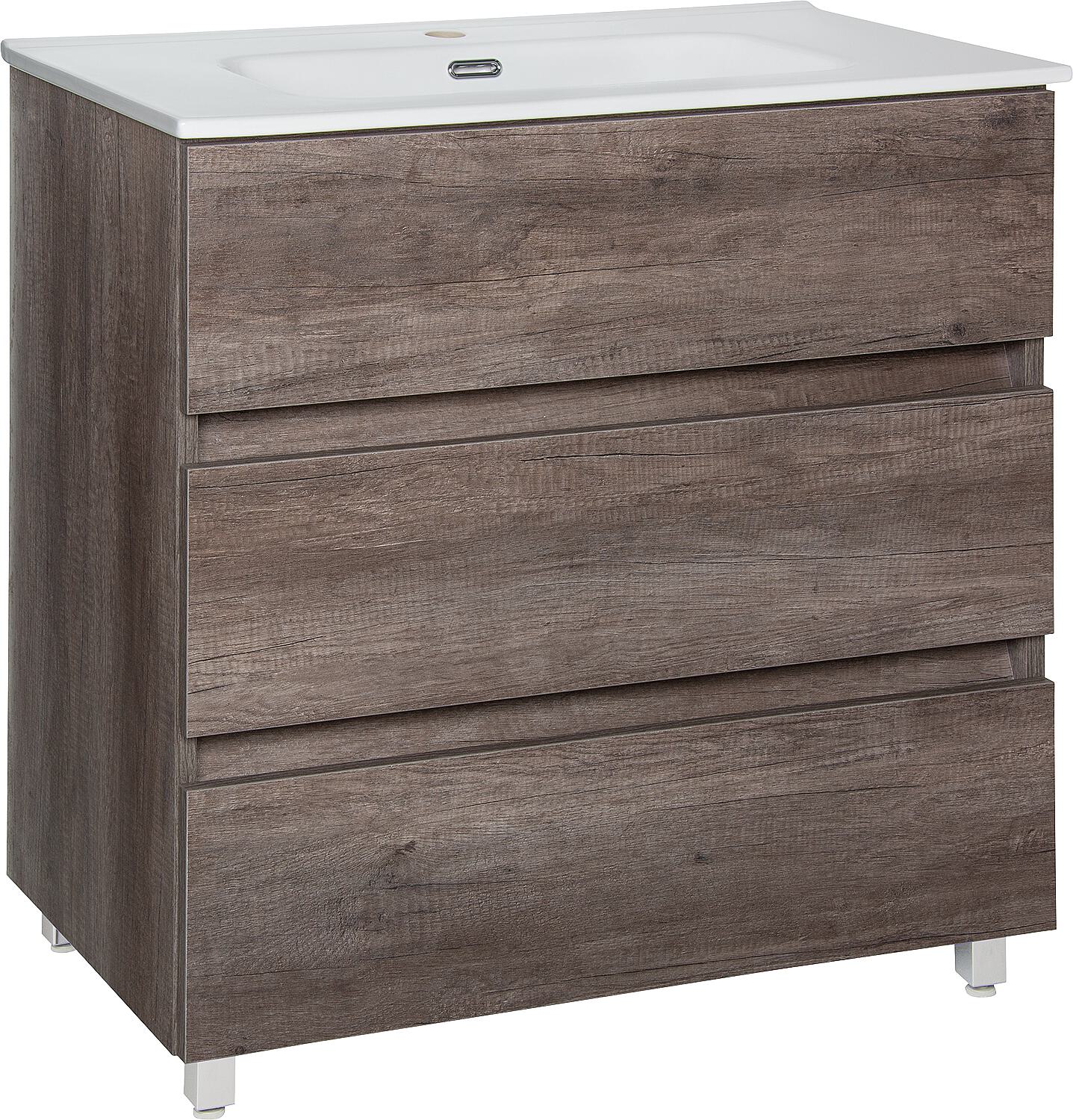 WTU+Keramik-WT KORA XL, Chateau Eiche, 3 Auszüge,805x845x470mm