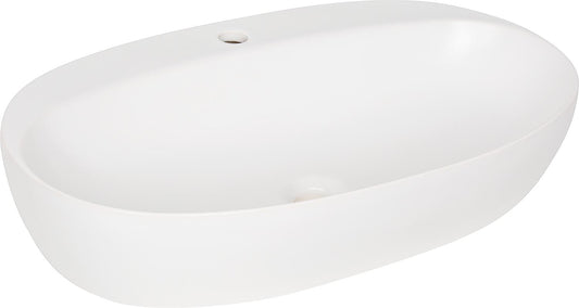 Elanda countertop washbasin 700x420 mm with tap hole, ceramic, glossy white