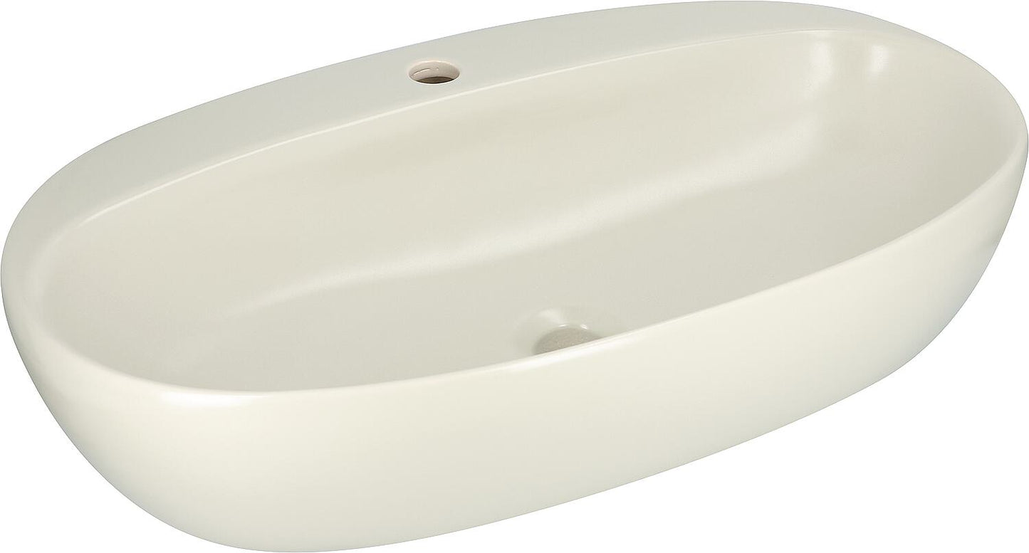 Elanda countertop washbasin 700x420 mm with tap hole, ceramic, glossy white