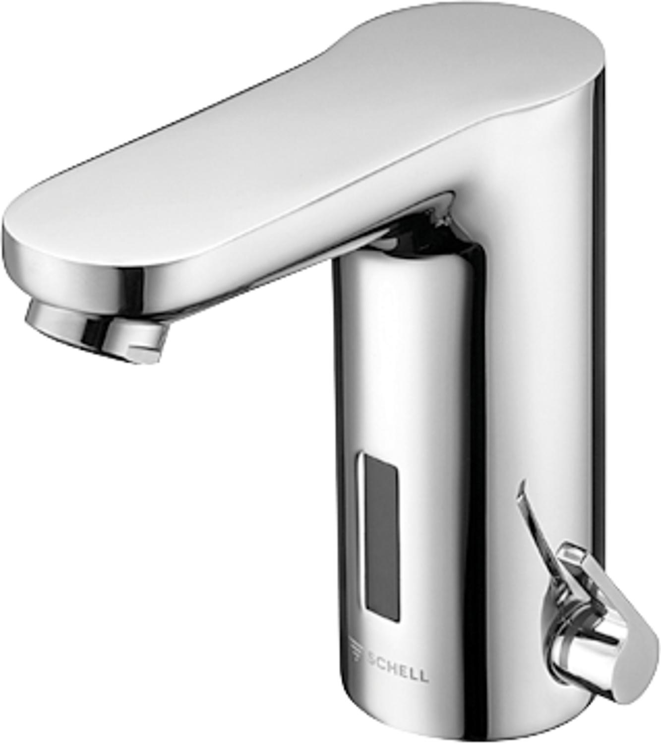 Mitigeur de lavabo Schell CELIS E HD-M, alimenté par le réseau, saillie de 130 mm, chromé