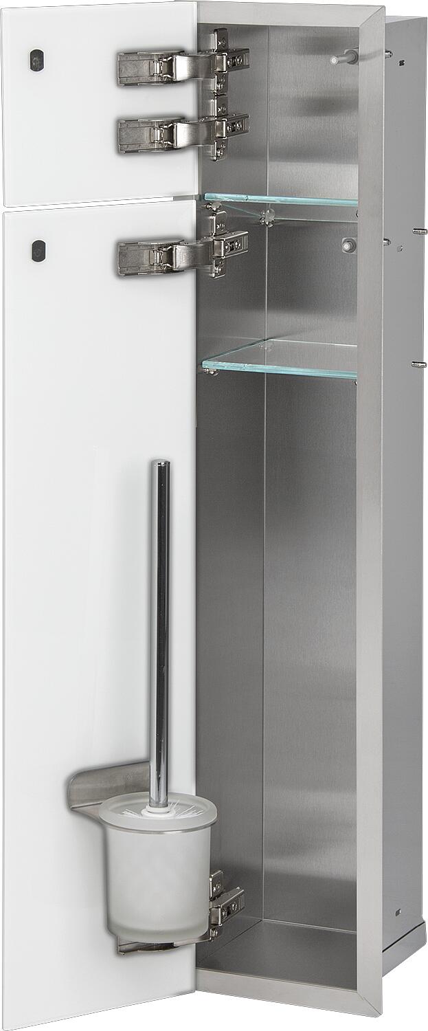 WC-Einbaucontainer Flat Höhe 800 innen weiss beschichtet, 2 Türen weiss, rechts