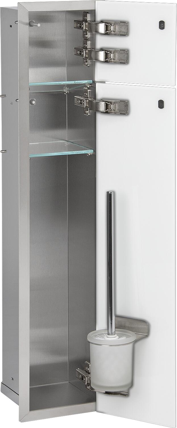 WC-Einbaucontainer Flat Höhe 800 innen weiss beschichtet, 2 Türen weiss, rechts