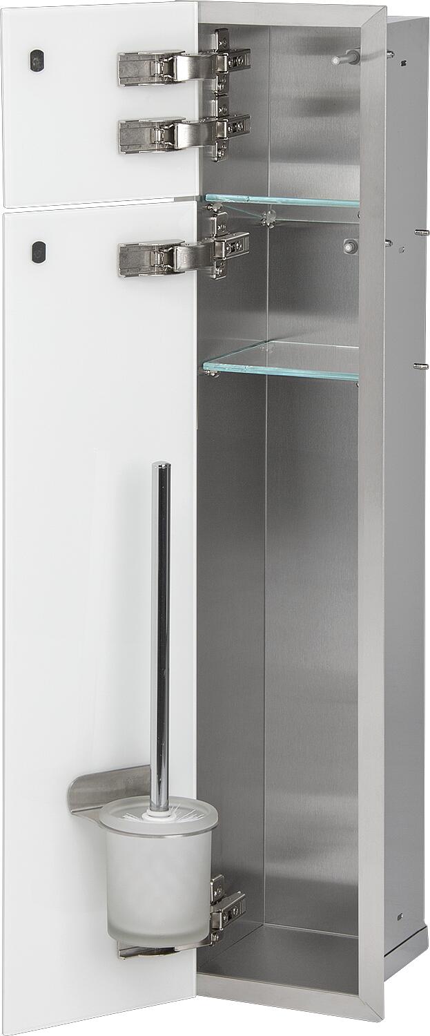 WC-Einbaucontainer Flat Höhe 800 innen weiss beschichtet, 2 Türen weiss, rechts