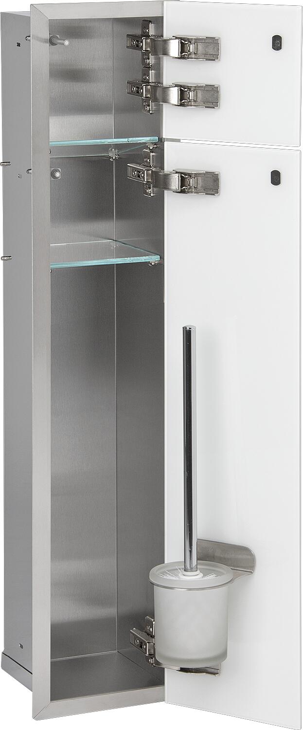 WC-Einbaucontainer Flat Höhe 800 innen weiss beschichtet, 2 Türen weiss, rechts