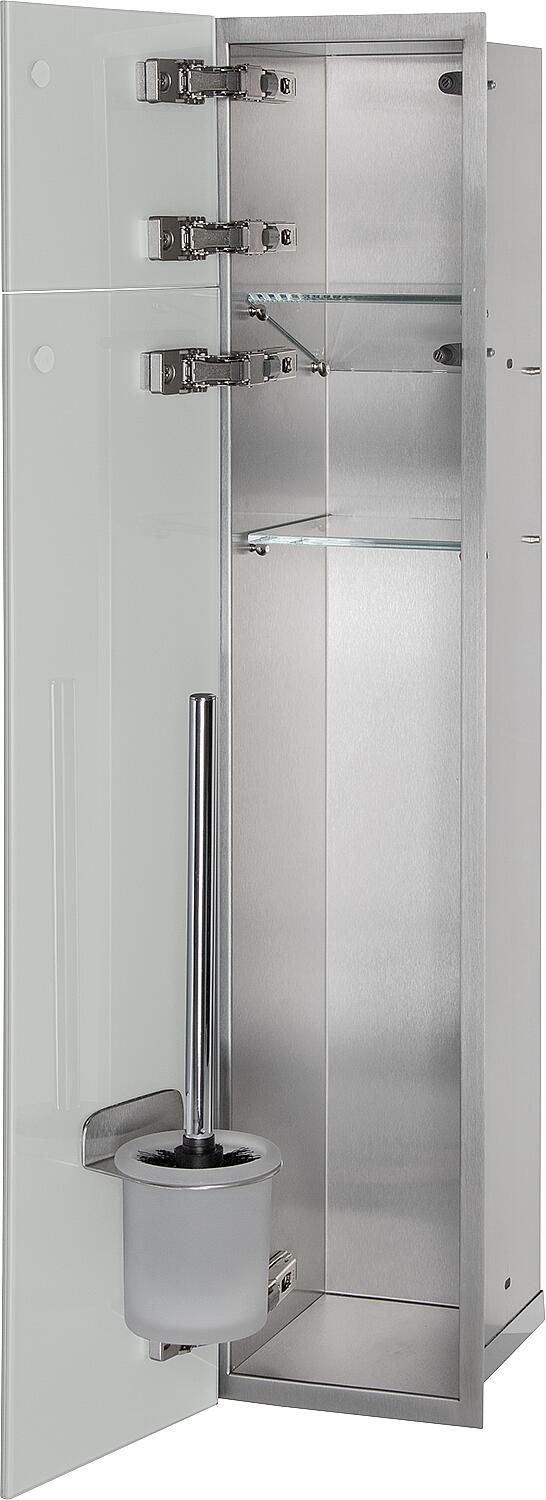 WC-Einbaucontainer Flat Höhe 800 innen weiss beschichtet, 2 Türen weiss, rechts