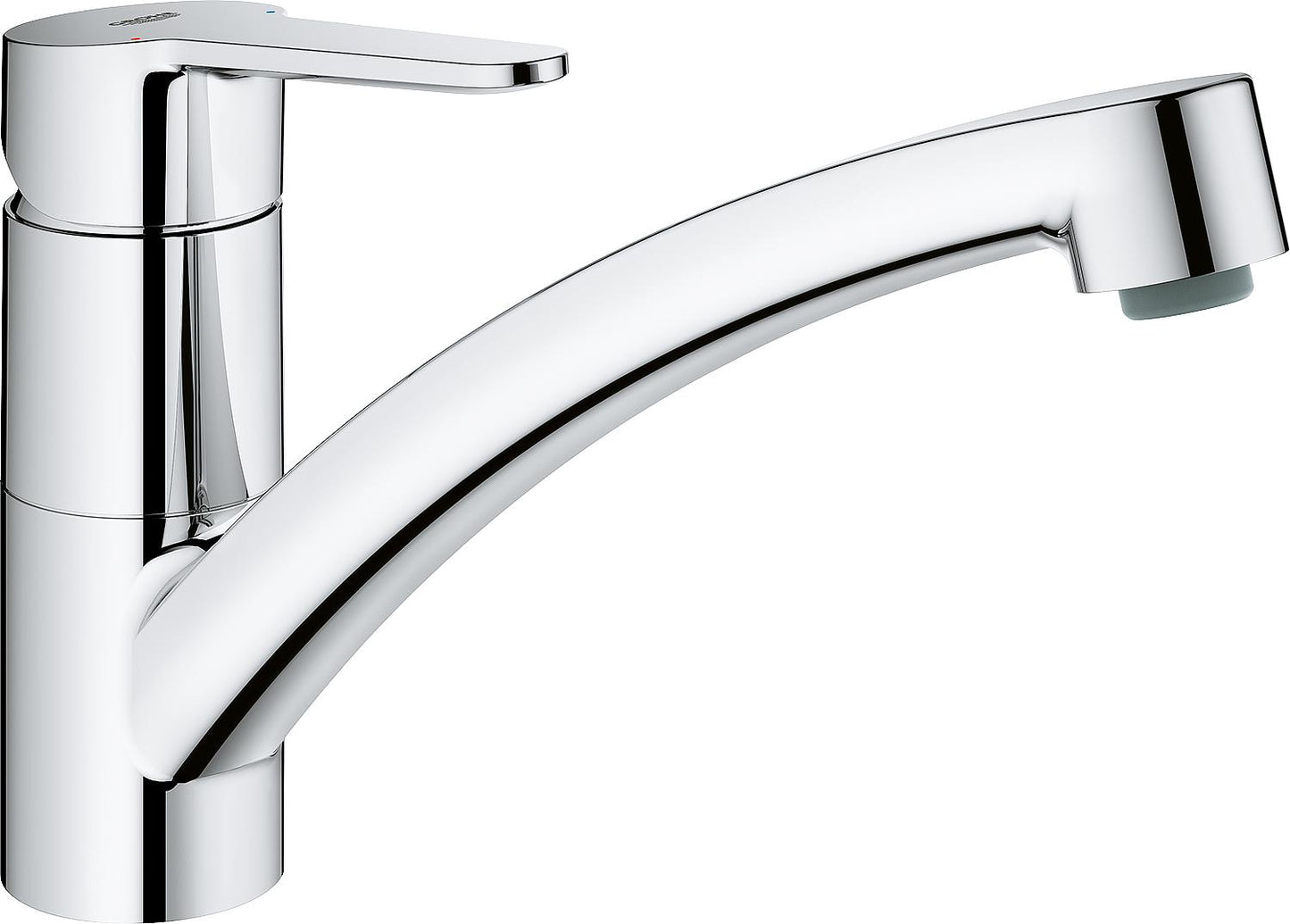 Robinet mitigeur de cuisine Grohe BauEco avec bec pivotant, saillie de 231 mm, chromé