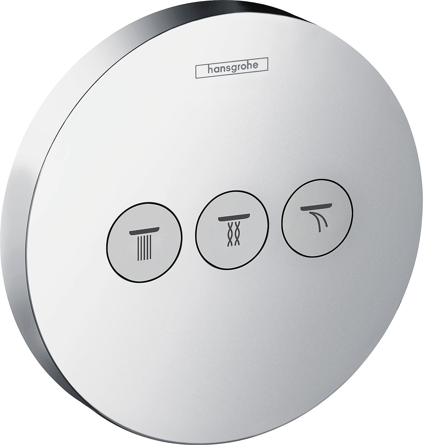 Hansgrohe ShowerSelect S concealed shut-off valve, complete set for 3 outlets, chrome