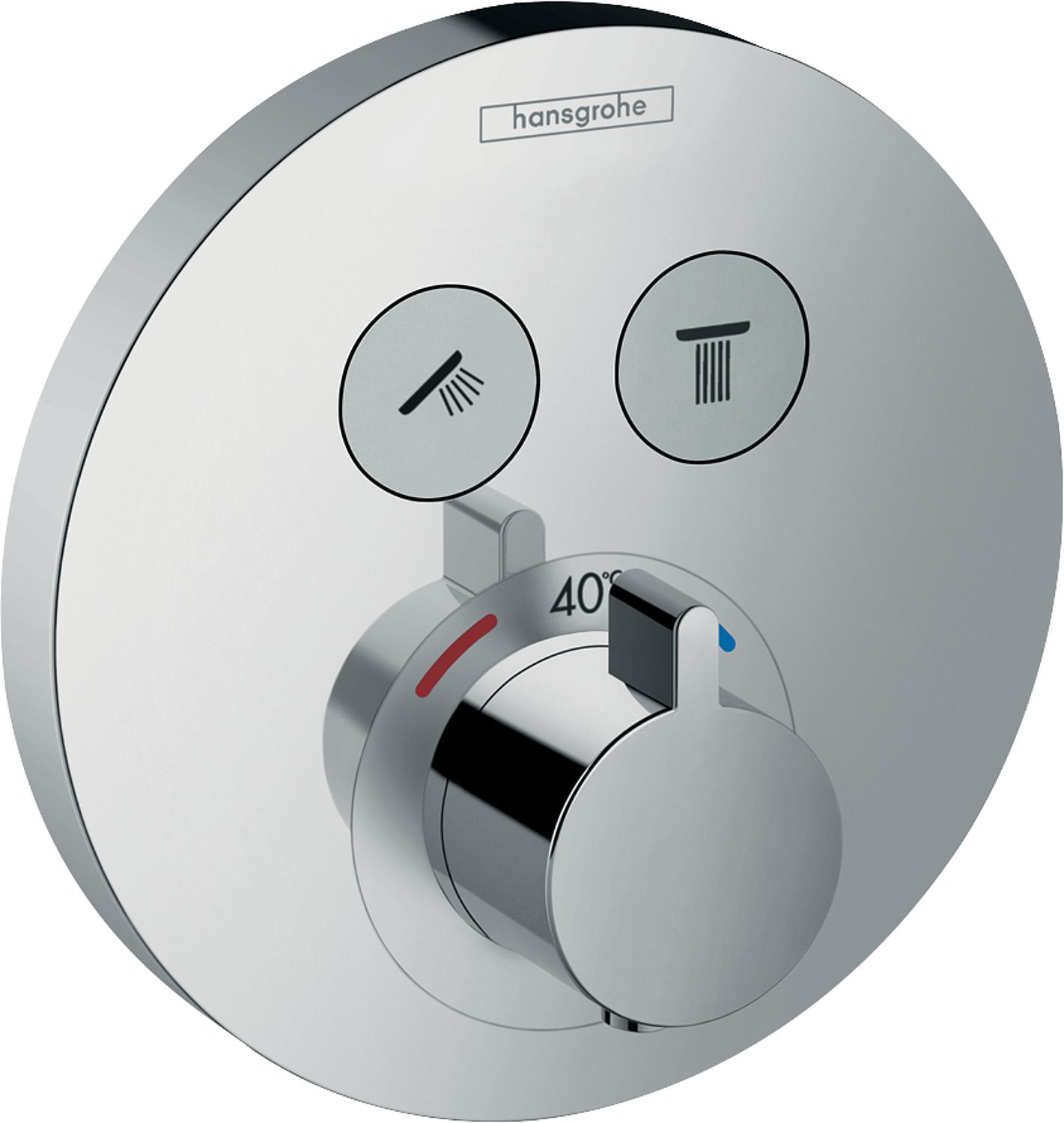 Hansgrohe ShowerSelect S concealed thermostat, complete set for 2 outlets, matte black