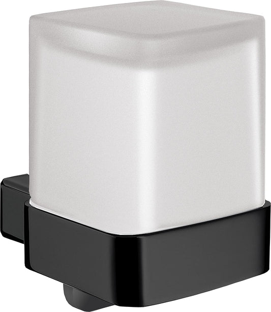 emco loft liquid soap dispenser, glass part satin black, with slip-on cup