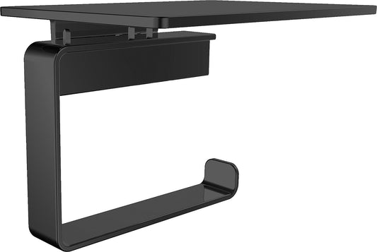 Emco Loft paper holder with shelf, black